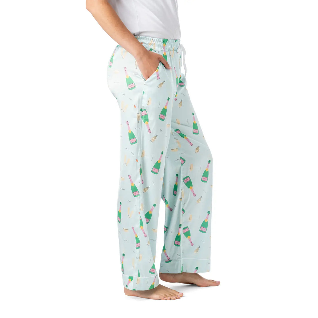 Hello Mello Best of The Brunch Boots & Bubbles Satin Pajama Pants
