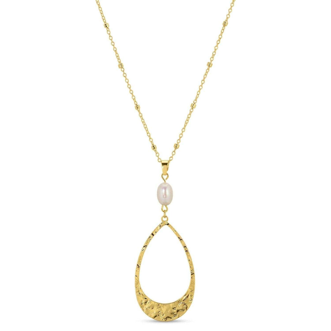 Long Pearl Accented Pendant Necklace