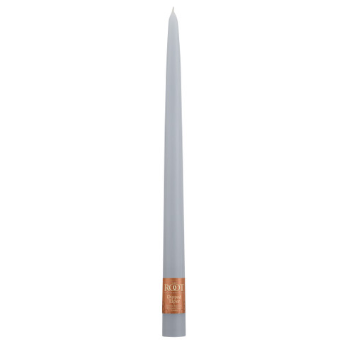 12" Dipped Taper Candle Platinum Single Candle