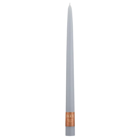 12" Dipped Taper Candle Platinum Single Candle