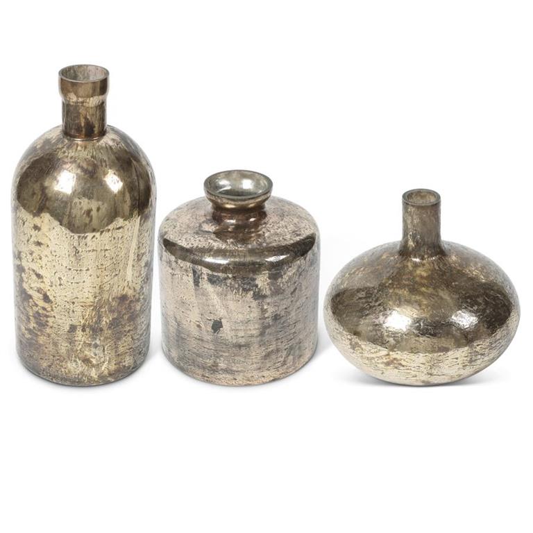 Antique Copper Matte Glass Bottle Vase
