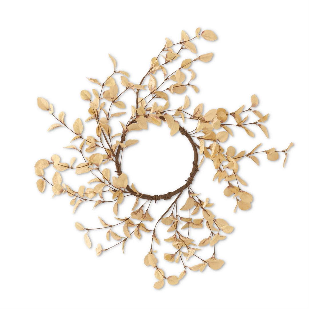 14 Inch Beige Eucalyptus Candle Ring