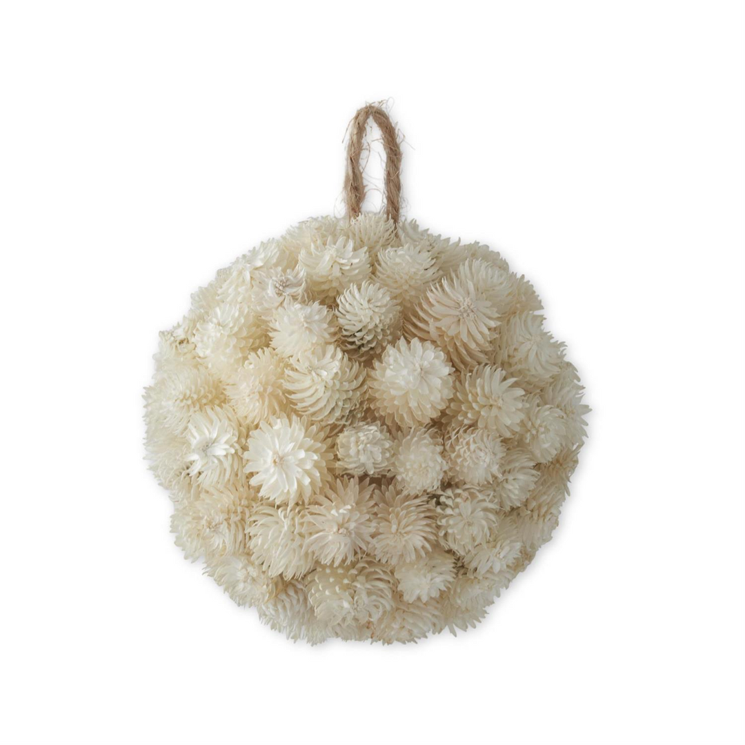 Cream Dried Thistle Ball Ornament