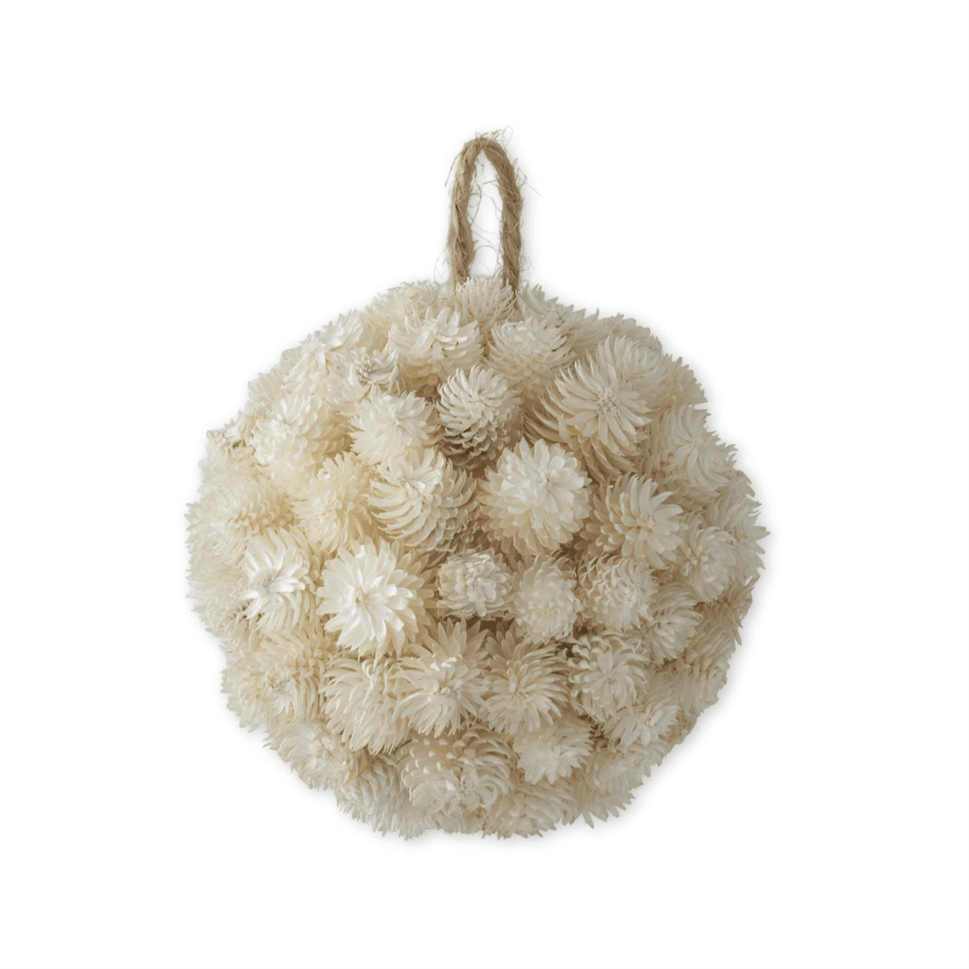 Cream Dried Thistle Ball Ornament