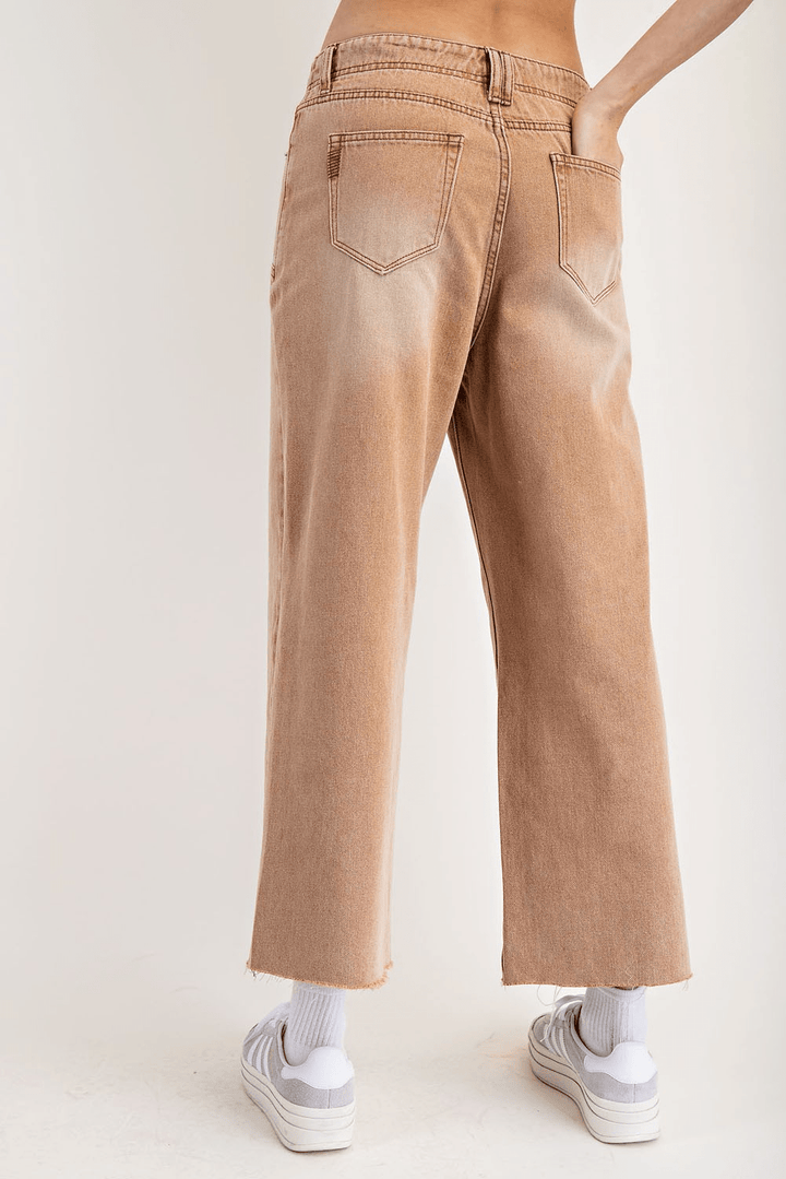 Raw Hem Straight Leg Pants