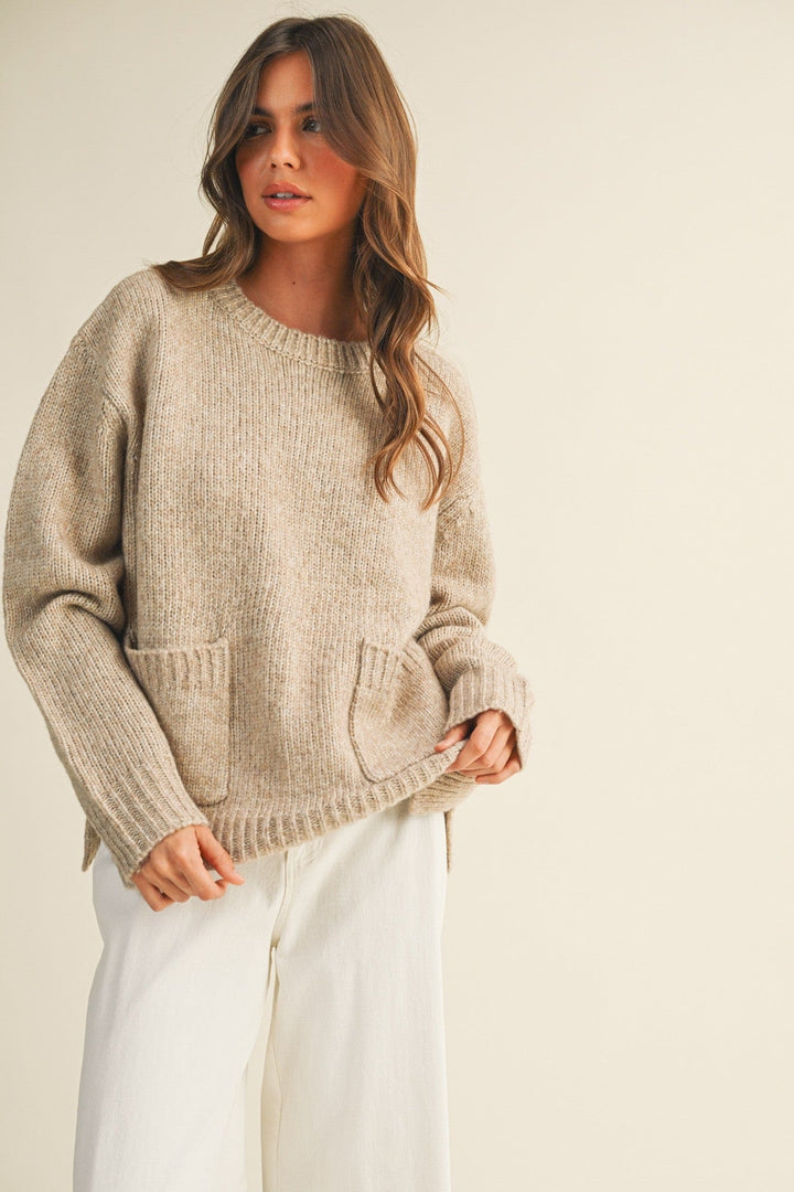Front Patch Pocket Sweater Top