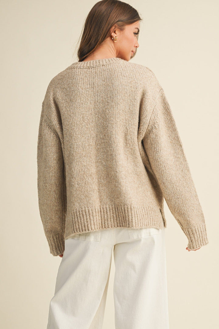 Front Patch Pocket Sweater Top