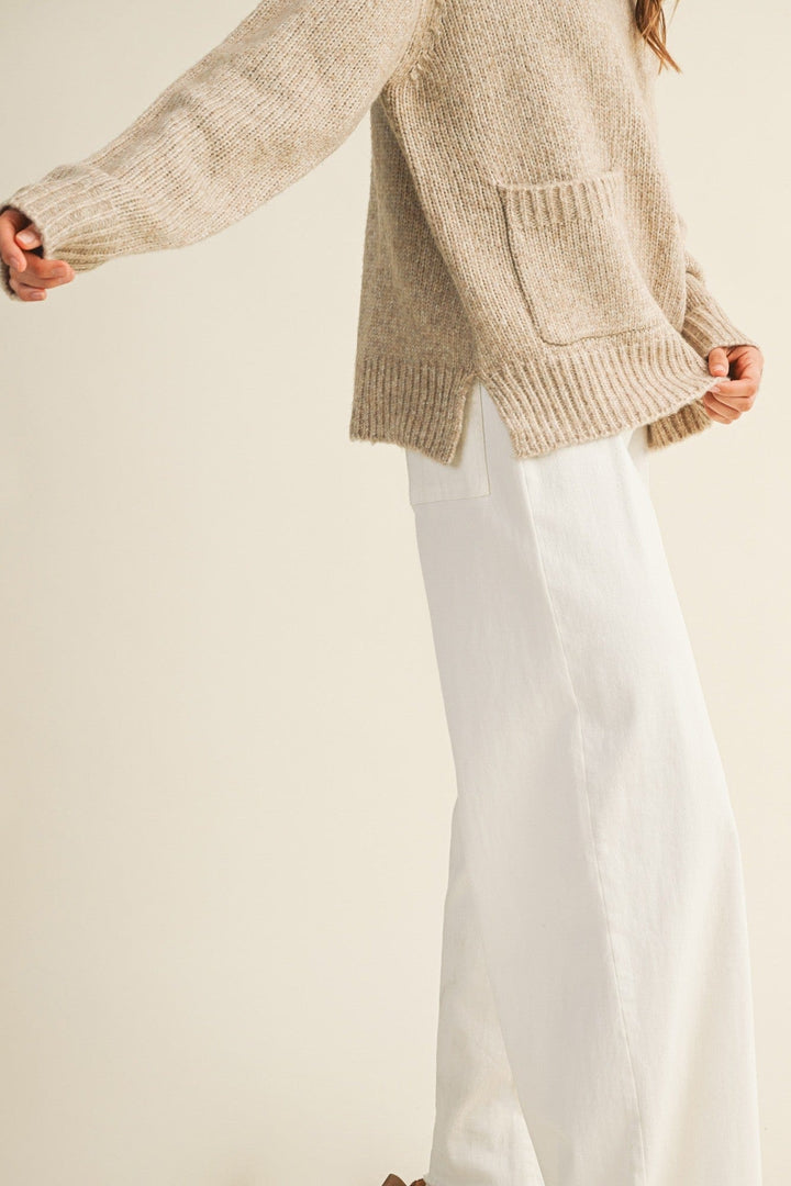 Front Patch Pocket Sweater Top