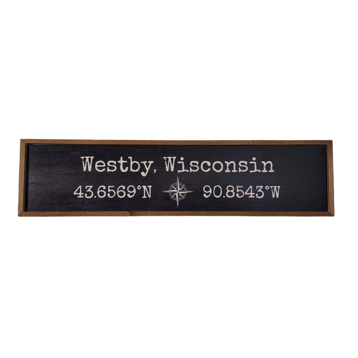 Custom Coordinate Name Drop Sign With Compass
