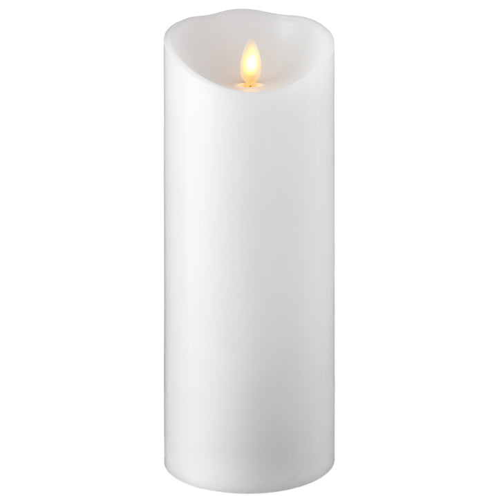3.5" X 9" Push Flame White Pillar Candle