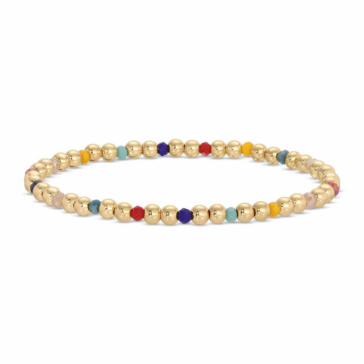 Set/12 4mm Bead & Crystal Stretch Bracelets