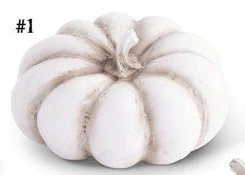 Assorted White Resin Pumpkin
