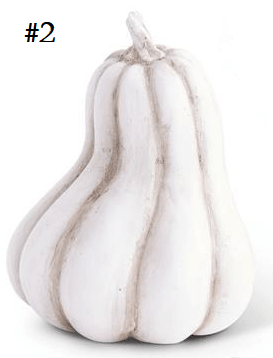 Assorted White Resin Pumpkin