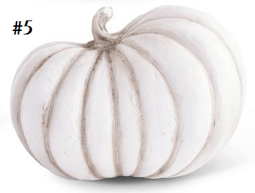 Assorted White Resin Pumpkin