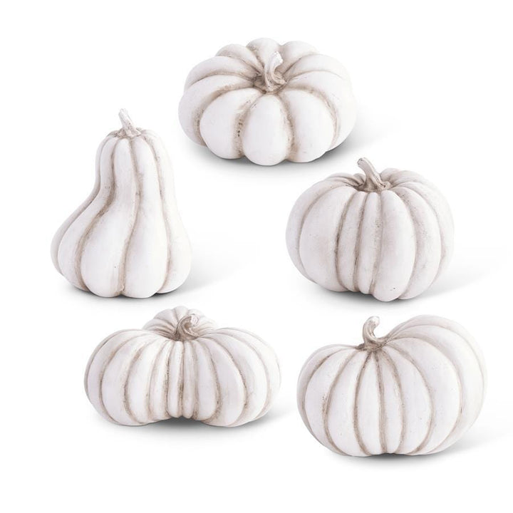 Assorted White Resin Pumpkin