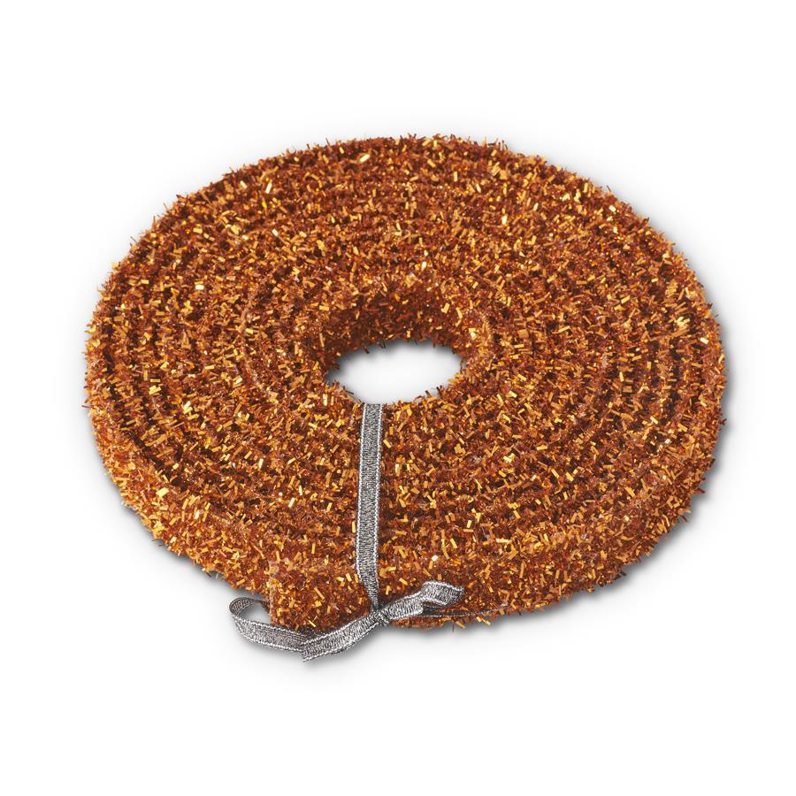 1 Inch Decorative Orange Tinsel Ribbon (180 Inches Long)