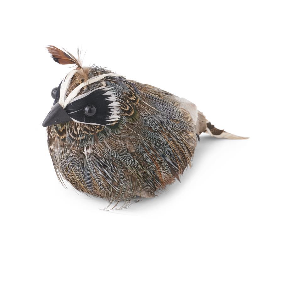4" Feathered Quail Bird