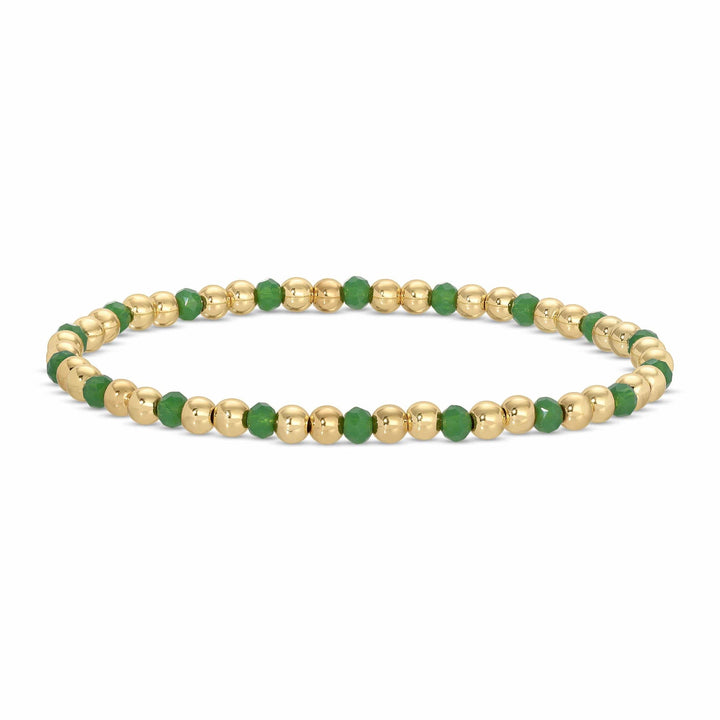Set/12 4mm Bead & Crystal Stretch Bracelets