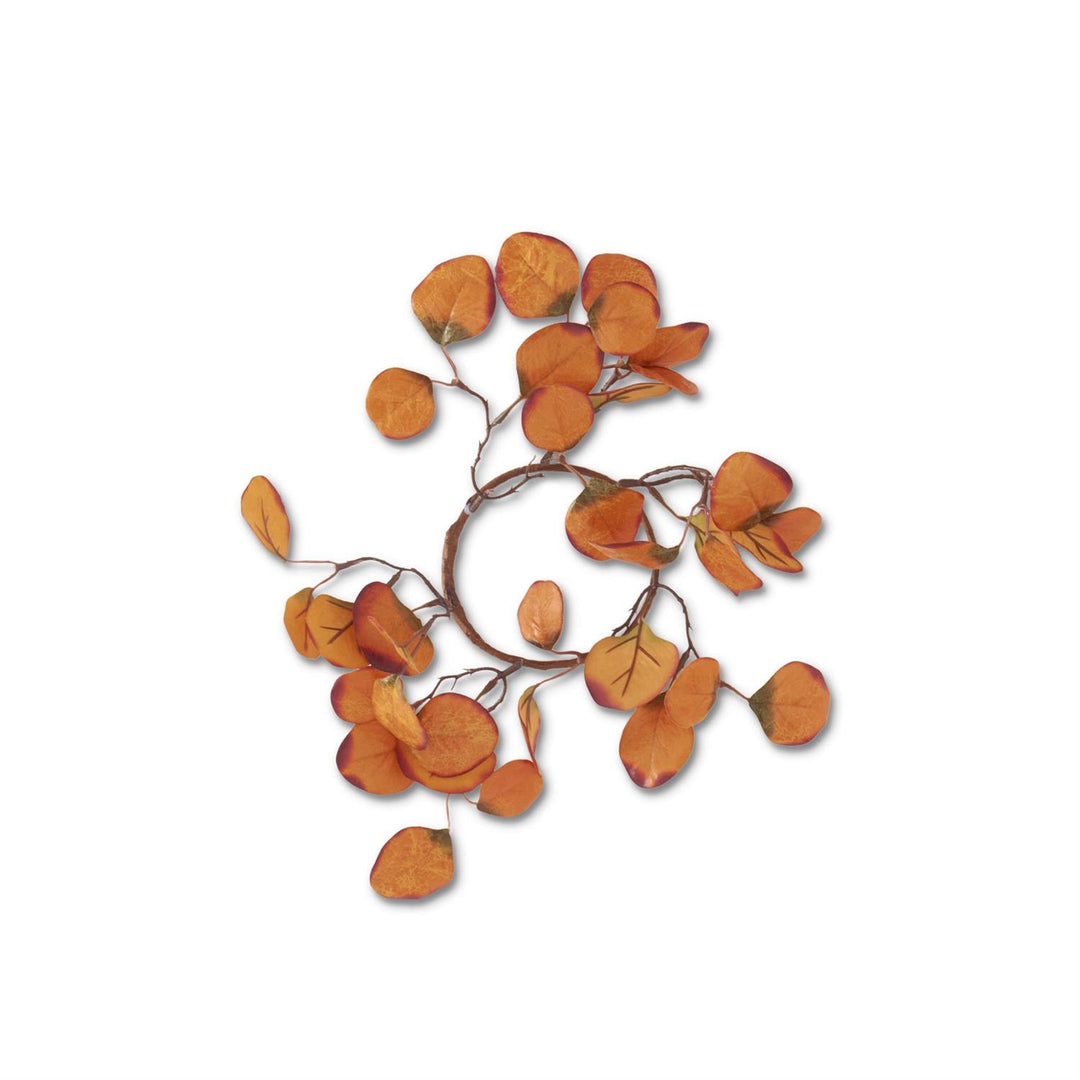 12 Inch Orange Gumdrop Eucalyptus Candle Ring