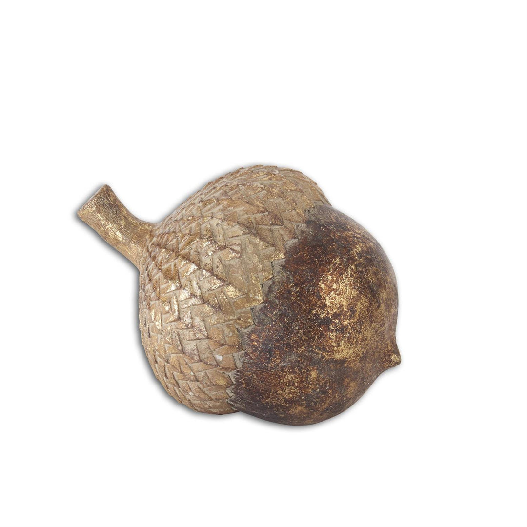 4.25 Inch Gold Gilded Resin Acorn