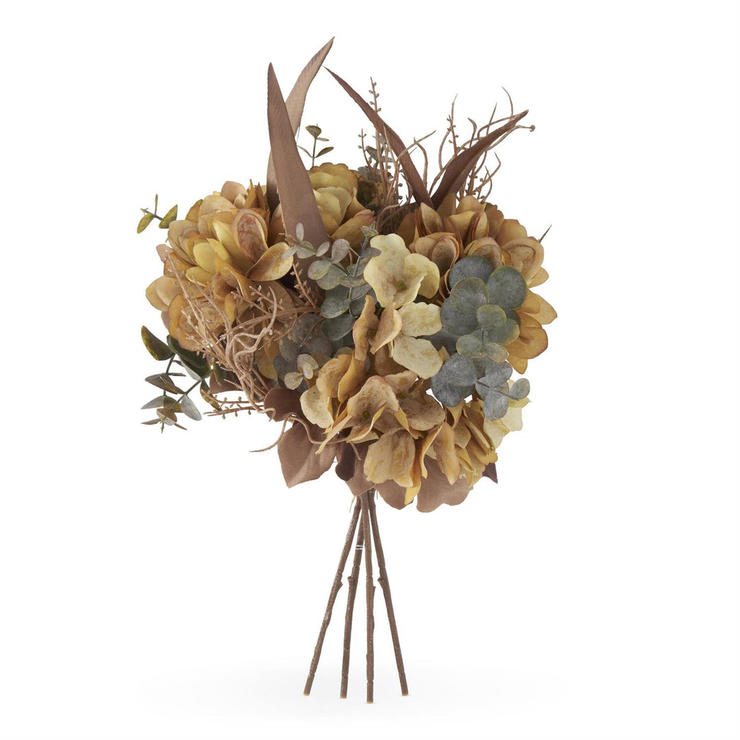 14 Inch Yellow Faux Dried Floral Bundle (4 Stems)