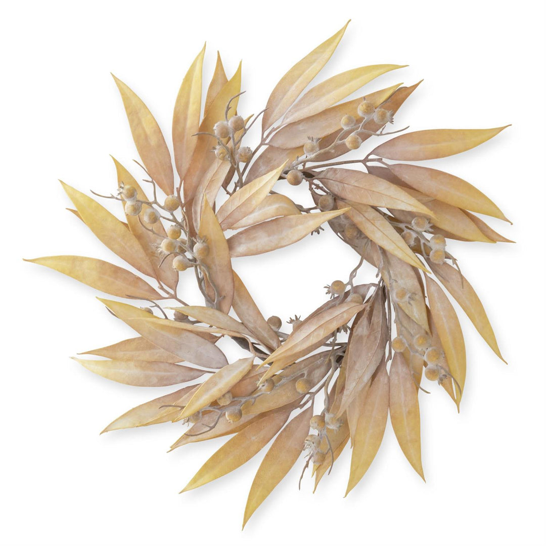 18 Inch Tan Eucalyptus & Rosehip Wreath