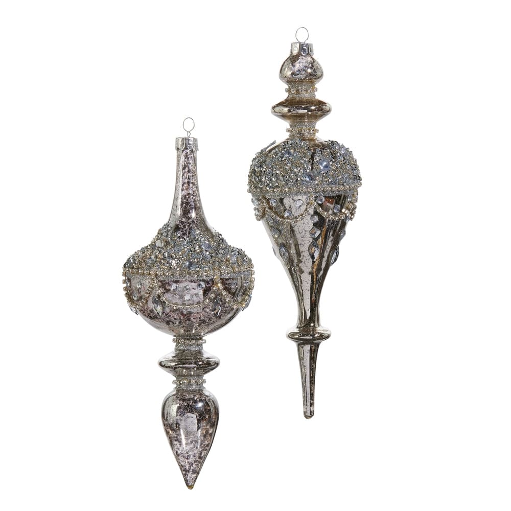 9.5" Jeweled Mercury Finial Ornament