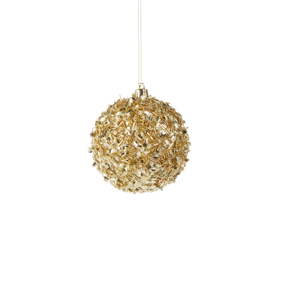 4" Gold Sequin Ball Ornament