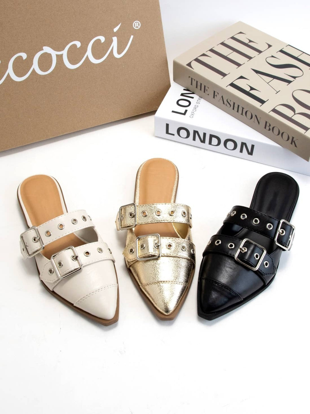 Pointed toe slip on flats
