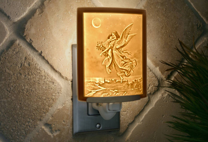 Guardian Angel Porcelain Lithophane Night Light