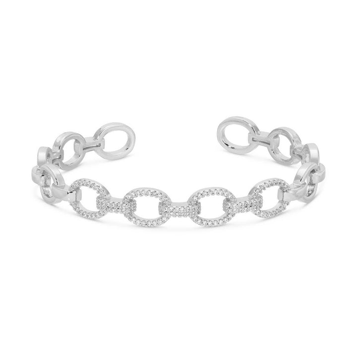 Link Chain Cuff With Pave Accents
