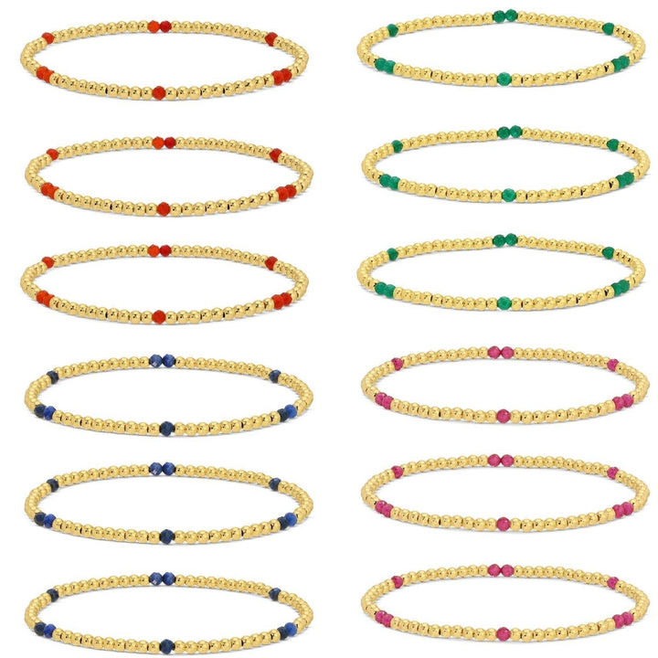 3mm Stone Accented Stretch Bracelets
