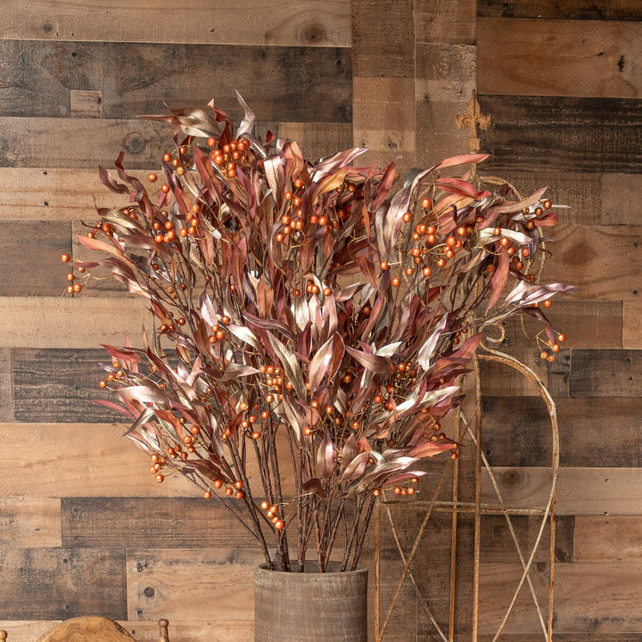 Ombre Berry Spray - Brown And Gold - 34 Inch