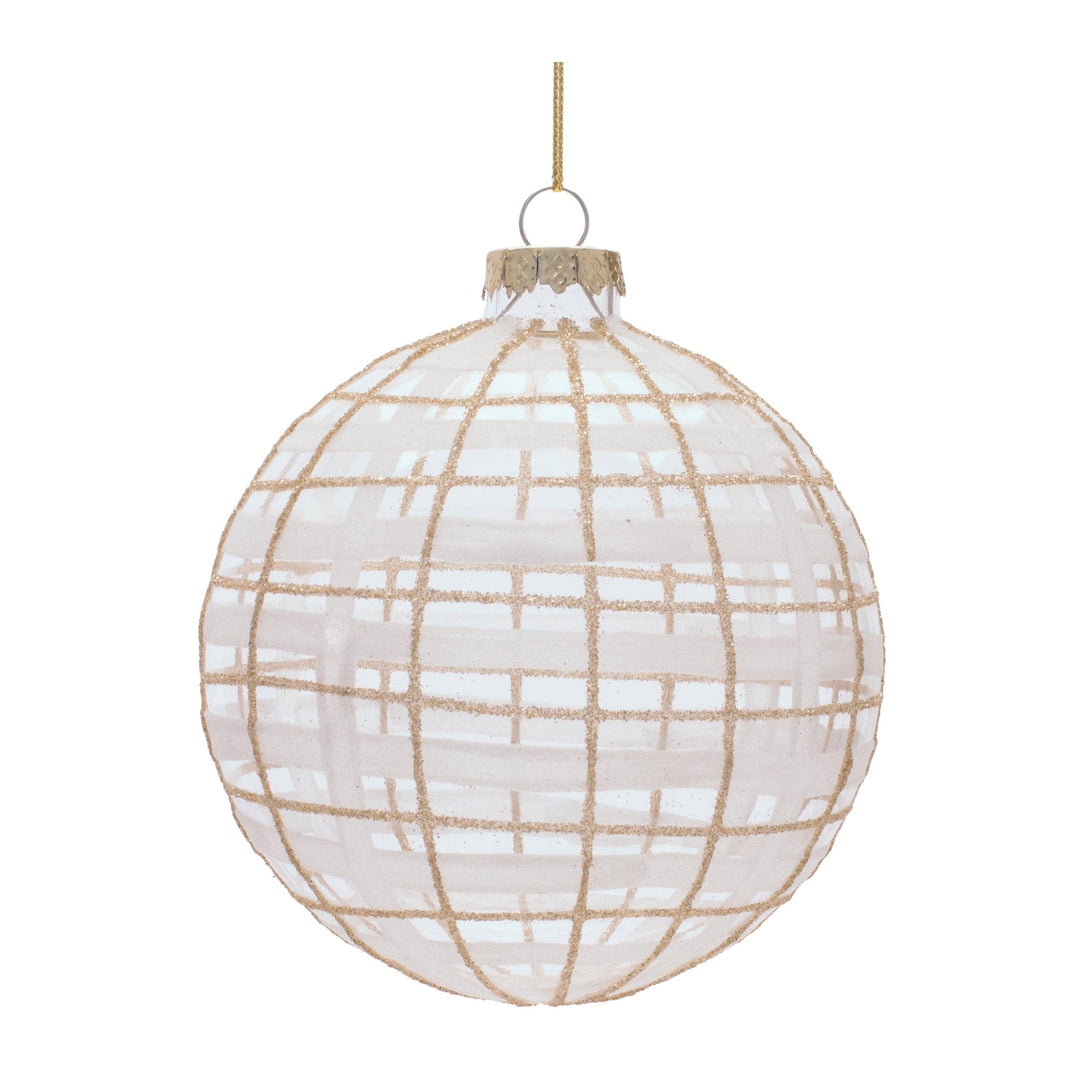 Ball Ornament 4”D Glass