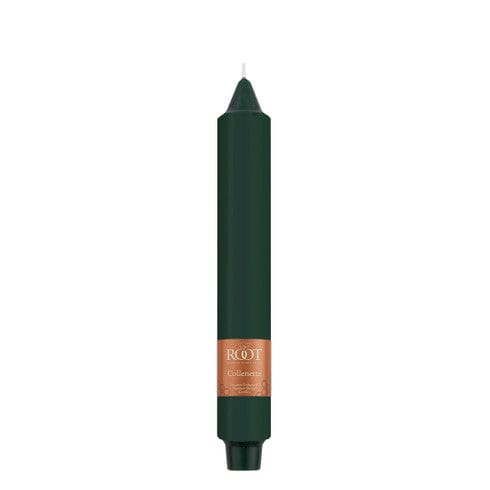 9" Smooth Collenette Dark Green Single Candle