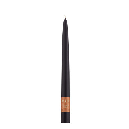 9" Dipped Taper Candle Black Single Candle