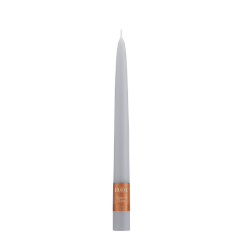 9" Dipped Taper Candle Platinum Single Candle