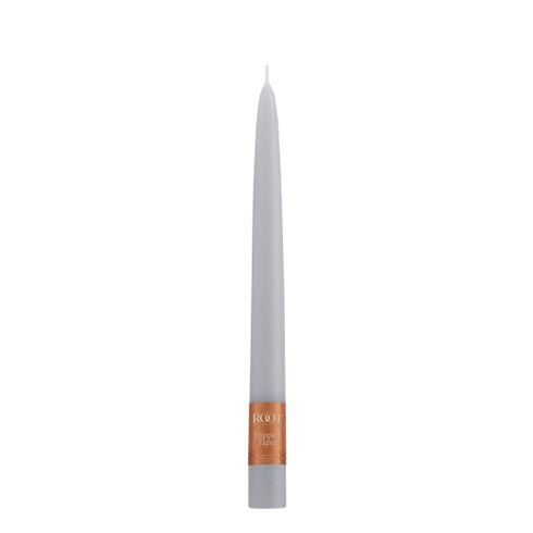 9" Dipped Taper Candle Platinum Single Candle