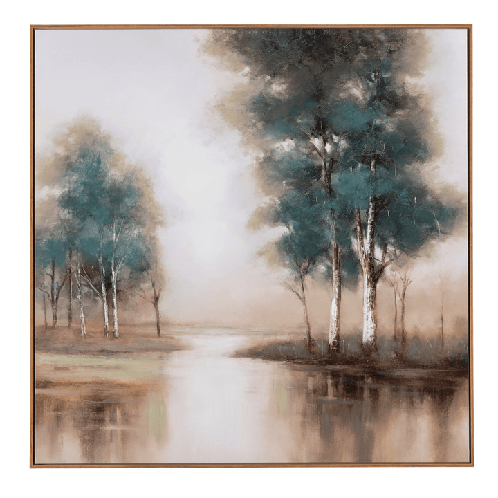 Handpainted Landscape On Canvas - Turquoise Creek
