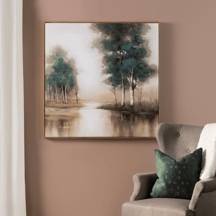 Handpainted Landscape On Canvas - Turquoise Creek