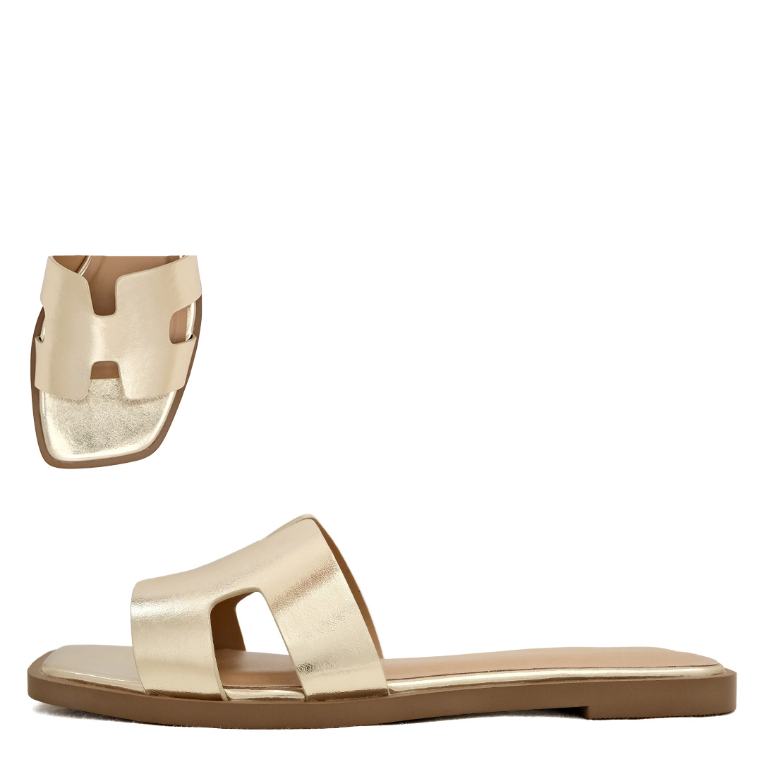 Gold H Sandals