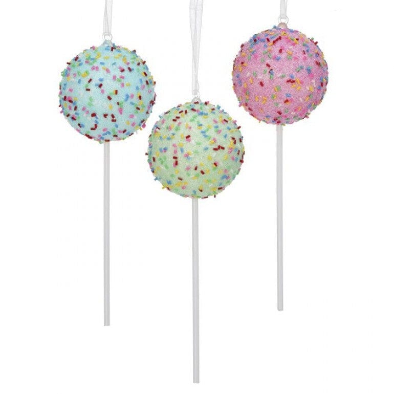 7.5" PLASTIC CANDY BALL ORNAMENT 3/AST