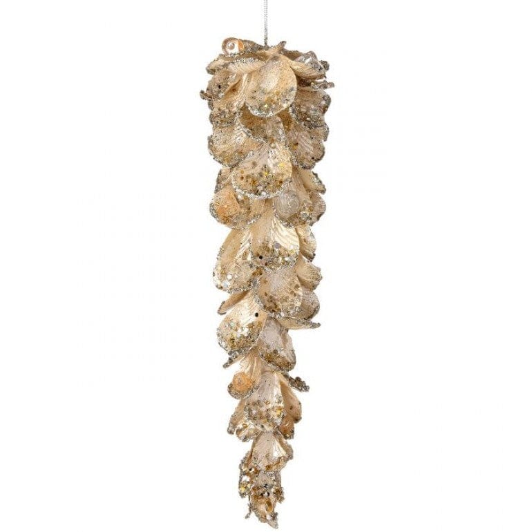 10" JEWEL PETAL ICICLE ORNAMENT - Platinum