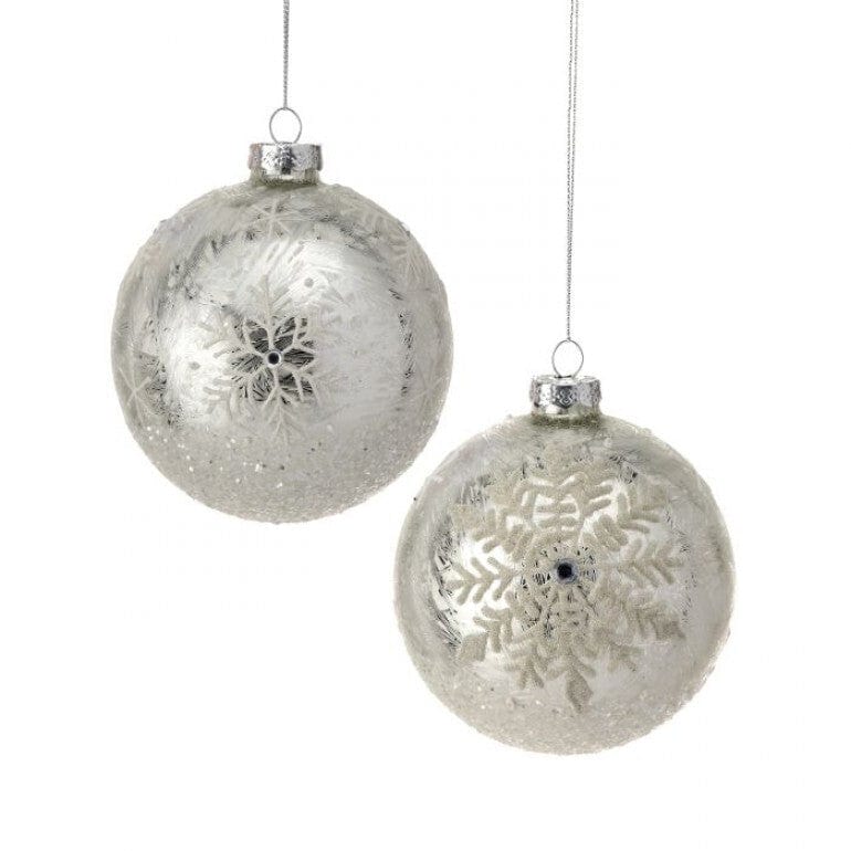 4" FROST ICED SNOWFLAKE ORNAMENT 2/AST