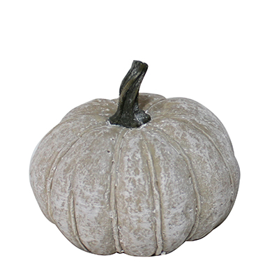 Whitewashed Resin Pumpkin