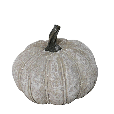 Whitewashed Resin Pumpkin