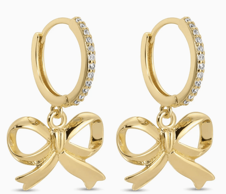 Pave Huggies with Bow Earrings
