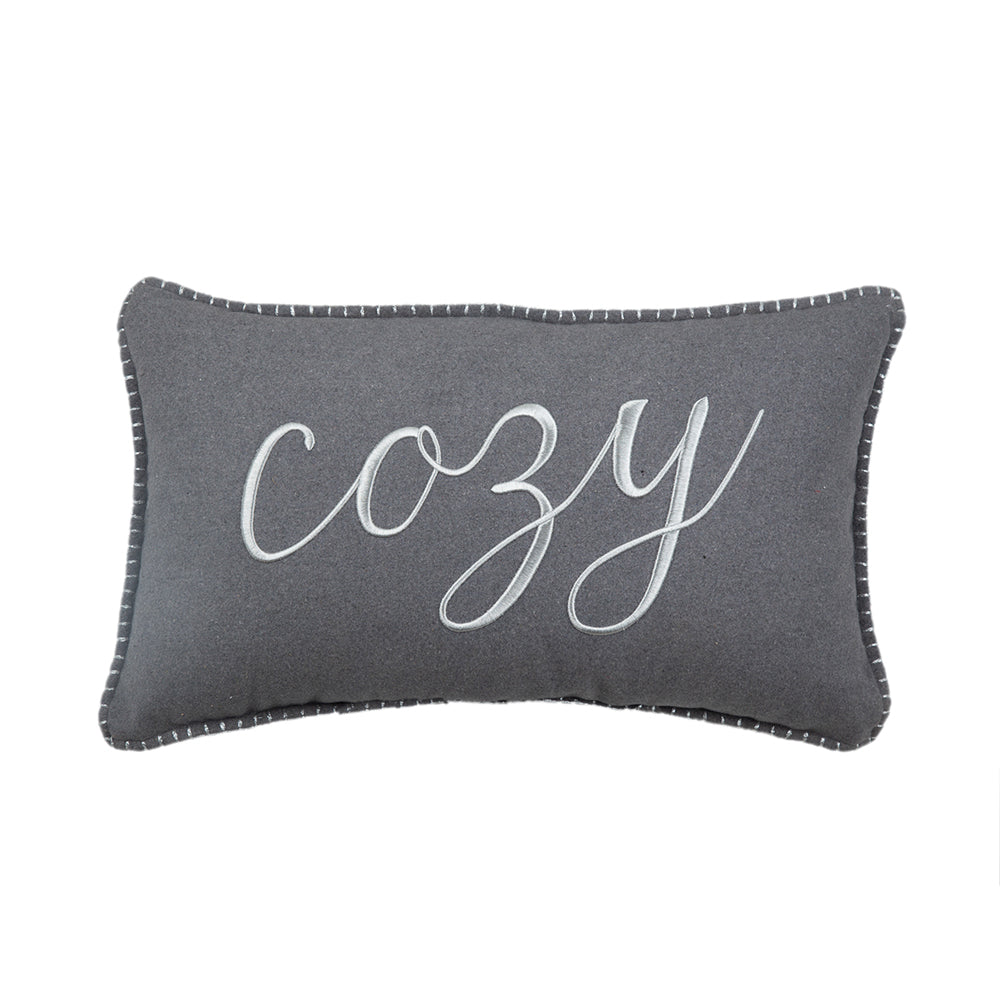 Gray "Cozy" 14x24" Pillow