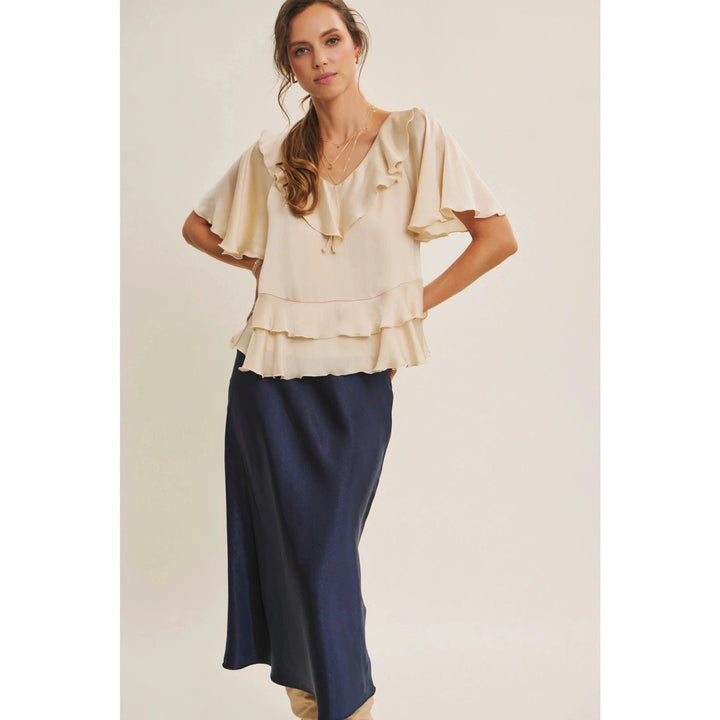 Crinkled Ruffle Blouse
