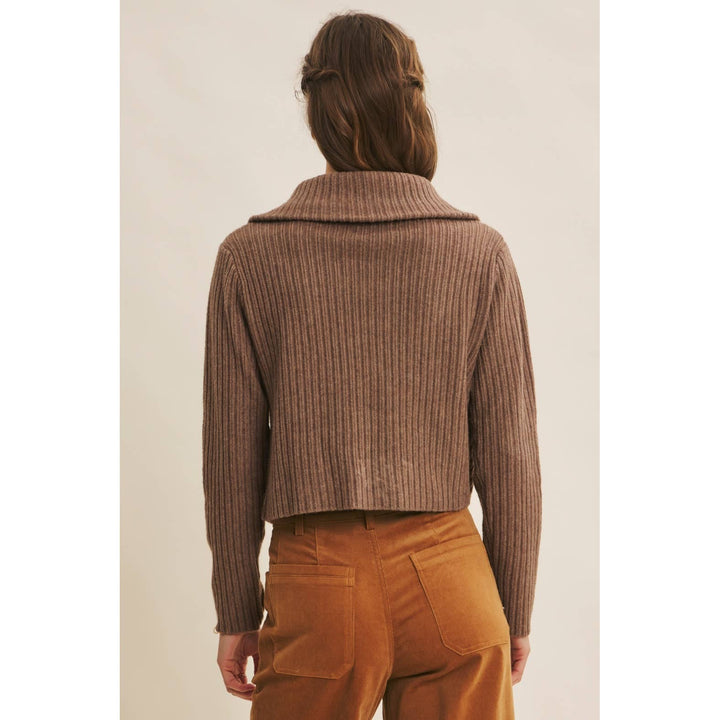 Rib Cardigan with Contrast Bow